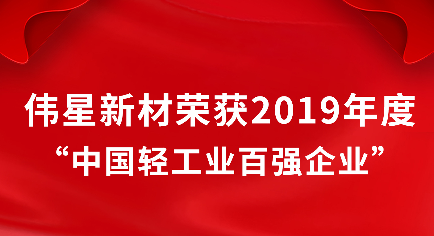 尊龙凯时新材荣获2019年度“中国轻工业百强企业”